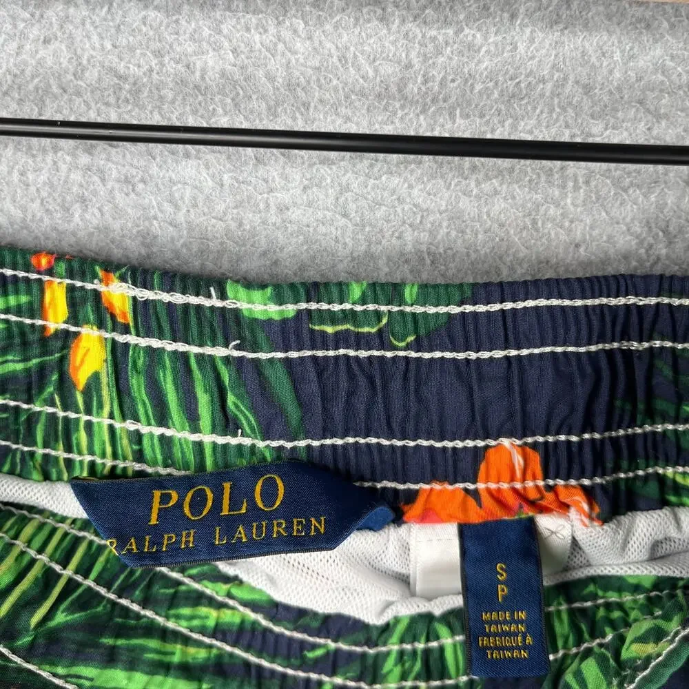 Polo Ralph lauren Lined Hawaiian Print Swim Trunks Bathing Suit Mens Small